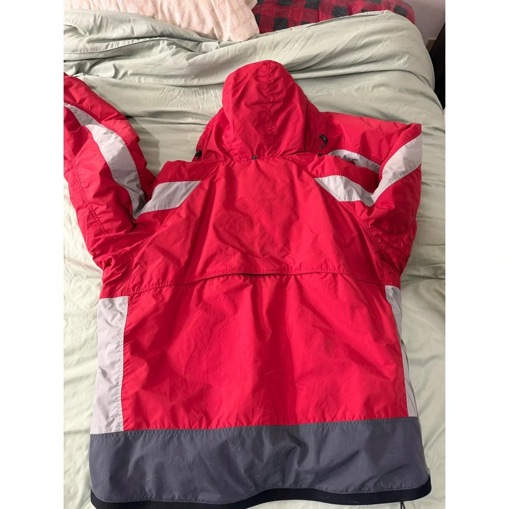 Columbia Challenge Series Ski Jacket Mens 2XT Red Grey Hooded Waterproof Coat